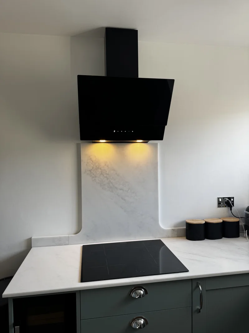Induction hob, extractor and appliance supplies completed during a kitchen rewire in Northampton