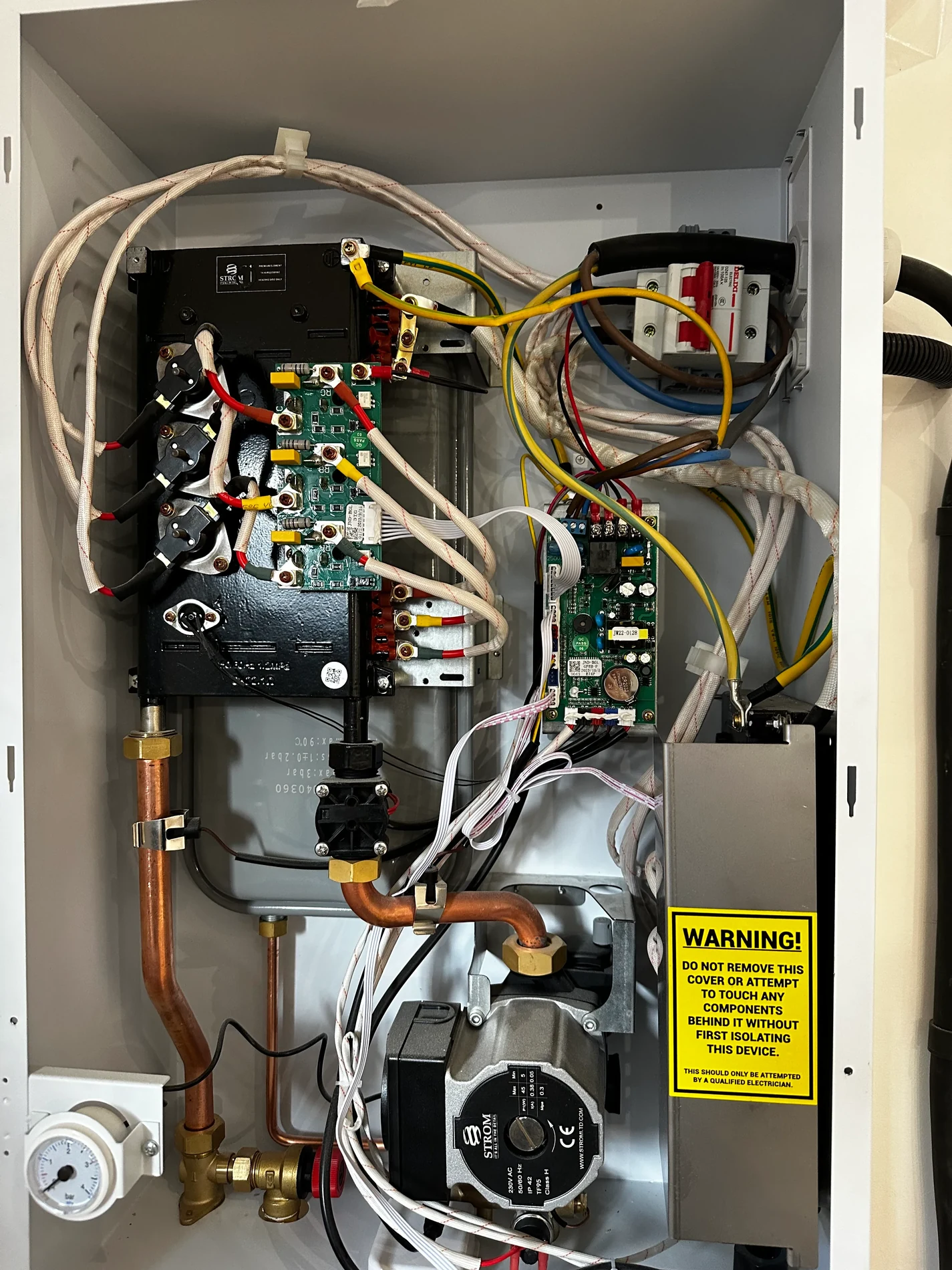 Discoloured socket faceplate showing heat damage from overheating connection