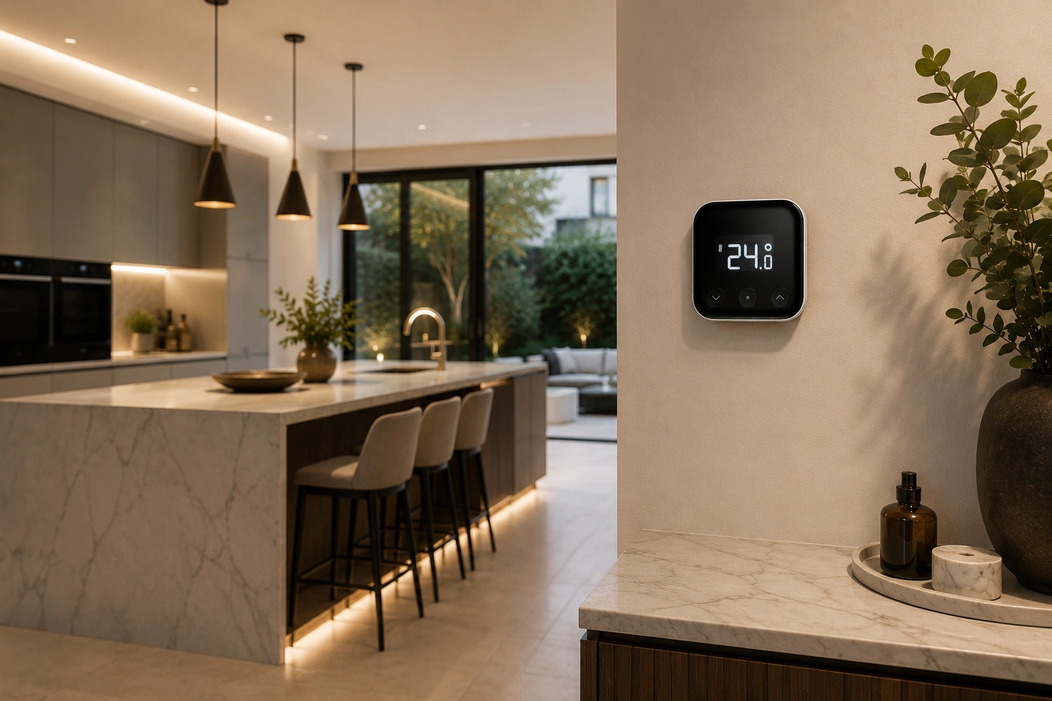 Tado smart thermostat installed in a modern Northamptonshire home